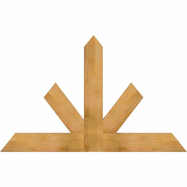 Ekena Millwork Saratoga Rough Sawn Timber Gable Bracket, Western Red Cedar, 60"W x 38"H x 2"D x 6"F, 15/12 Pitch GBW060X38X0206SAR00RWR - main